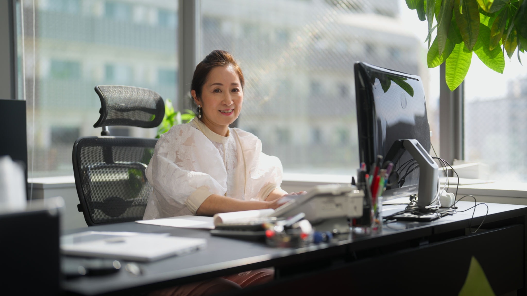 Confident business professionals in a modern office environment